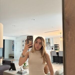 Zara Cream Ribbed Tank Top